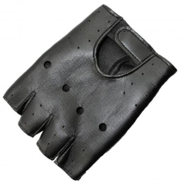 Manusi fara degete, negre, piele sintetica